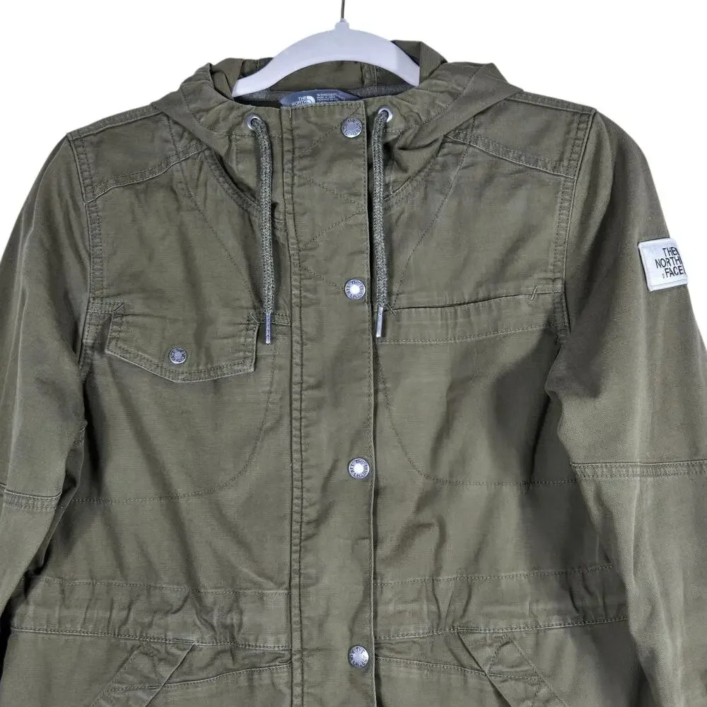 The North Face Utility Jacket‎ Womens Medium Olive Green Hooded Rugged Outdoor